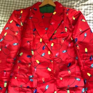 Christmas Red Suit with Tie and Lights Up